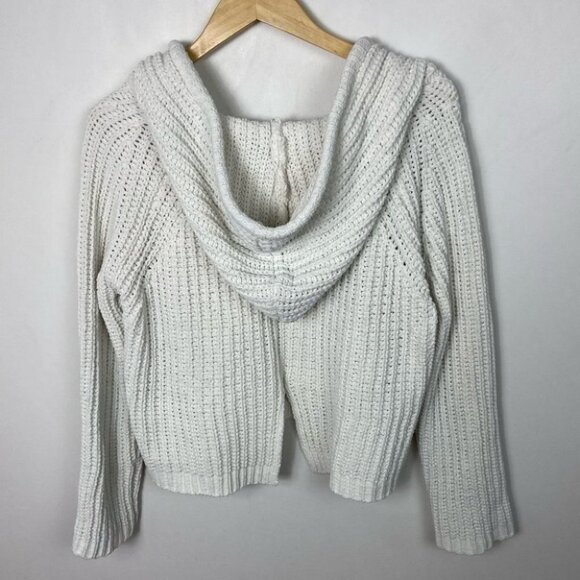 Young Fabulous‎ and Broke Chenille Crop Sweater Hoodie White Size Medium Large - Picture 10 of 11